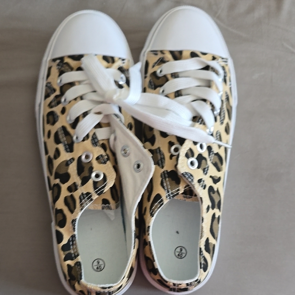 Leopard Print Canvas Sneakers